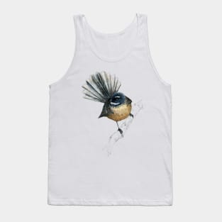 Mr Pīwakawaka -Fantail , New Zealand native bird Tank Top